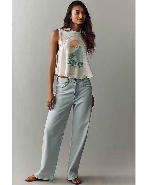 Pilcro White Crew-Neck Swing Tank Top