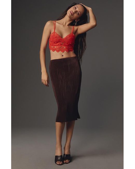 Anthropologie Red The Viviette Lace Bra Top