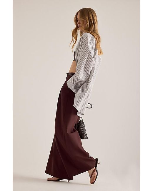 Maeve Brown The Avery Linen-Blend Pleated Trousers By