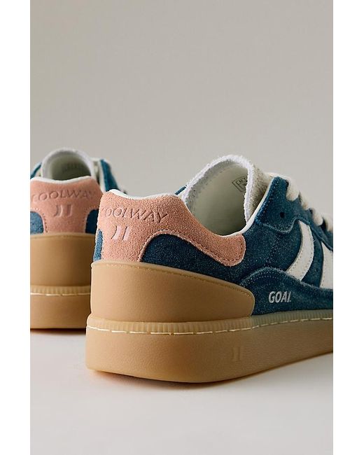 Coolway Blue Goal Bleached Suede Trainers