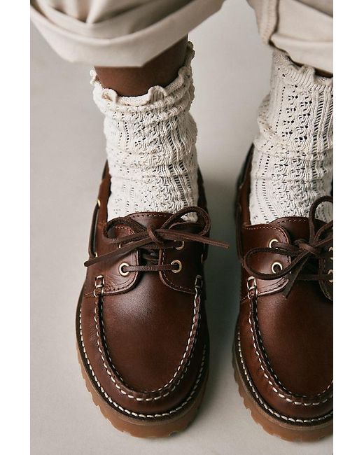 By Anthropologie Brown Lug Boat Shoes
