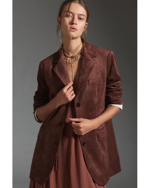 Dolan Left Coast Brown Dolan Faux-Suede Boyfriend Blazer