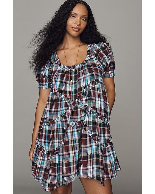 Pilcro Multicolor Cotton Textured Mini Dress