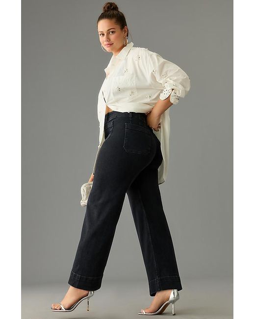 Maeve Gray The Colette Denim Cropped Wide-Leg Jeans By