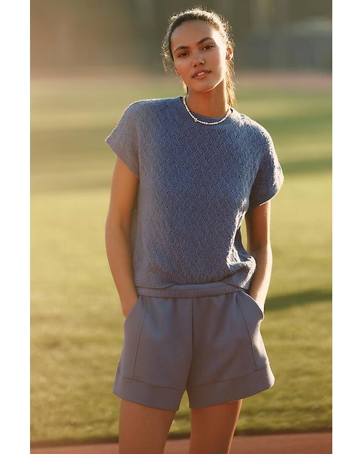 Varley Blue Atrium High-Rise Shorts