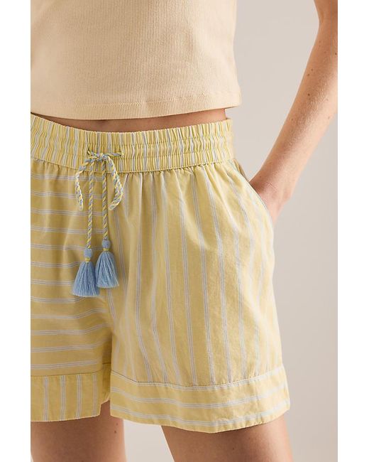 Chelsea Peers Natural Cotton Butter Stripe Shorts