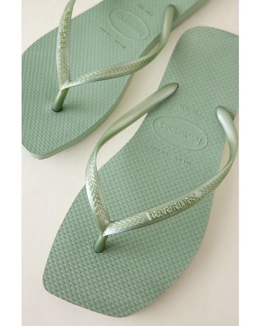 Havaianas Green Slim Square Flip Flops