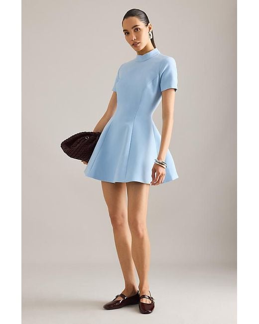Bardot Blue Zephyra High-Neck Hourglass Mini Dress