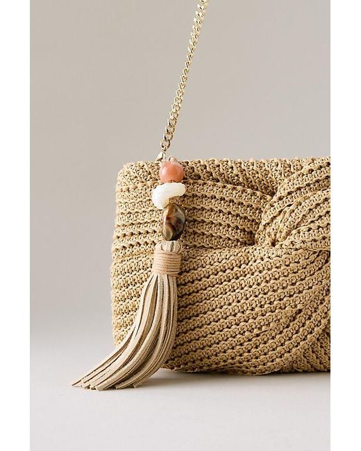 Dolce Vita Natural Elowen Raffia Clutch Bag