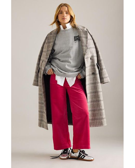 Maeve Red The Colette Cropped Wide-Leg Trousers By Corduroy Edition