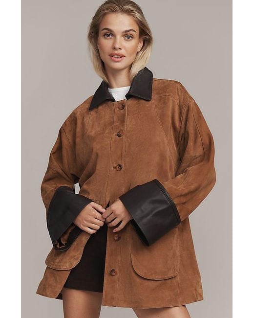 Pilcro Brown Adelaide Suede Barn Jacket
