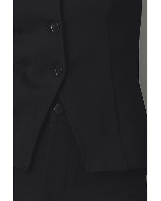 Maeve Black Button-Front Knitted Vest