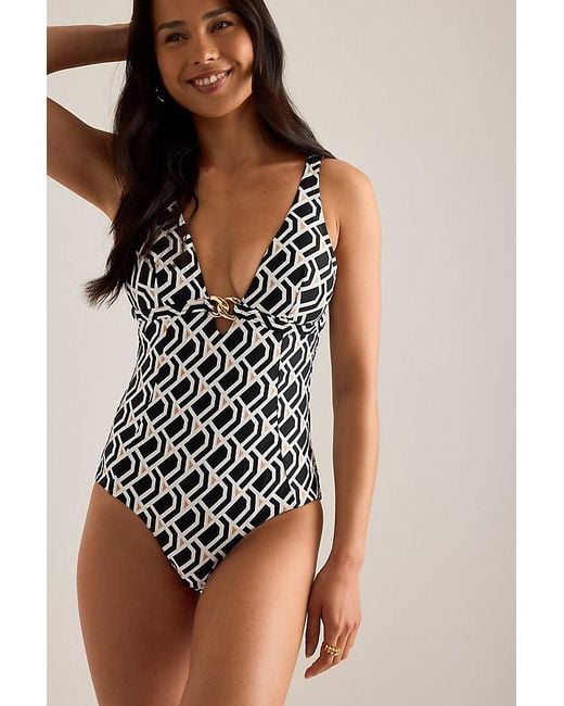 Sea Level Black Longline Tri One-Piece Swimsuit