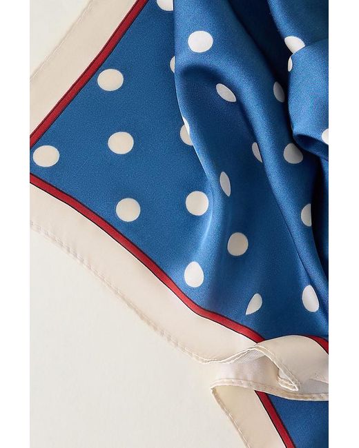 By Anthropologie Blue Polka Dot Headscarf