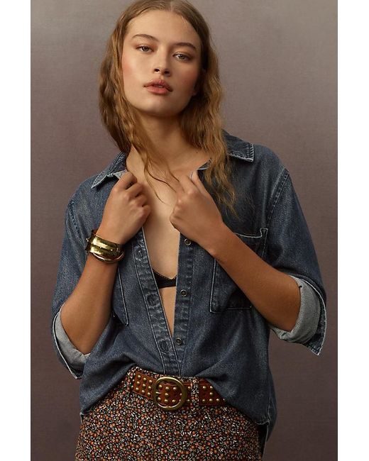 Cloth & Stone Blue Denim Buttondown Shirt