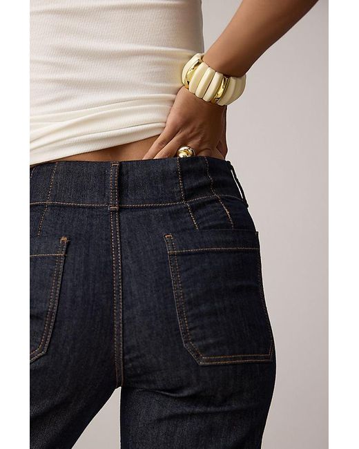 Maeve Blue The Colette Cropped Wide-Leg Jeans By