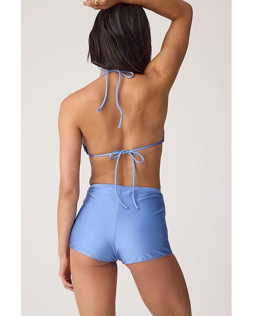 Faithfull The Brand Blue Rocio Boyshort Bikini Bottoms