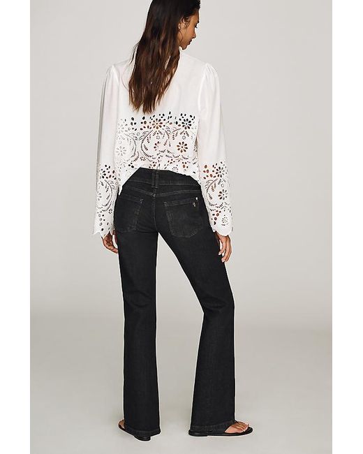 Pilcro Black Billy Low-Rise Bootcut Flare Jeans By