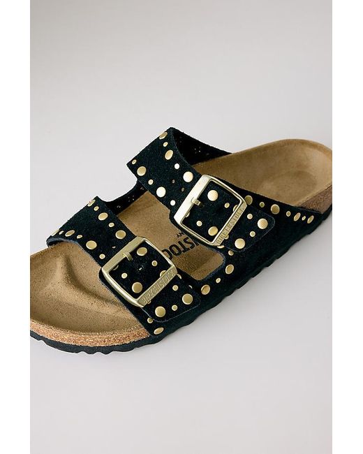Birkenstock Black Arizona Rivet Suede Sandals