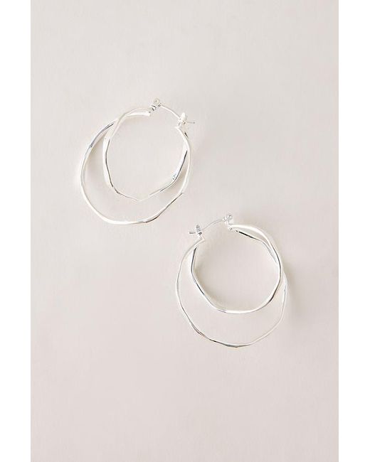 Anthropologie Natural Twist Hoop Earrings