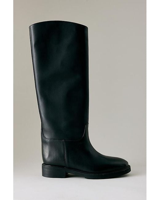 Flattered Black Florentine Leather Tall Boots