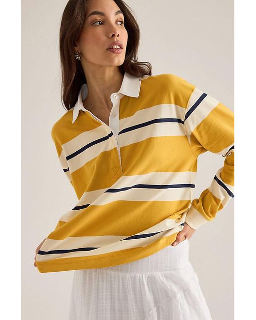 By Anthropologie Natural Stripe Rugby Shirt