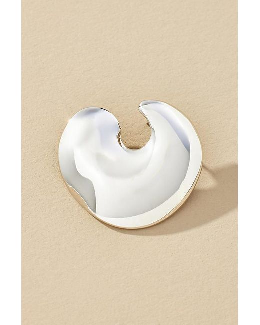 By Anthropologie Natural Shiny Abstract Hoop Earrings