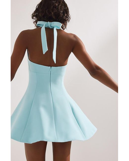 Bardot Blue Deserae Halter Mini Dress