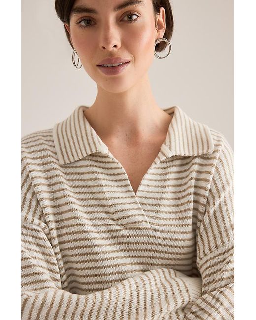 Barbour Natural Aylesby Stripe Collared Jumper