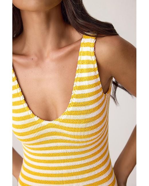 Bondeye Orange Mara Scoop Stripe One-Piece Swimsuit