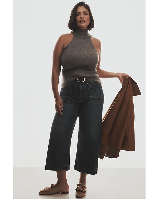 Maeve Blue The Colette Crop Wide-Leg Jeans By