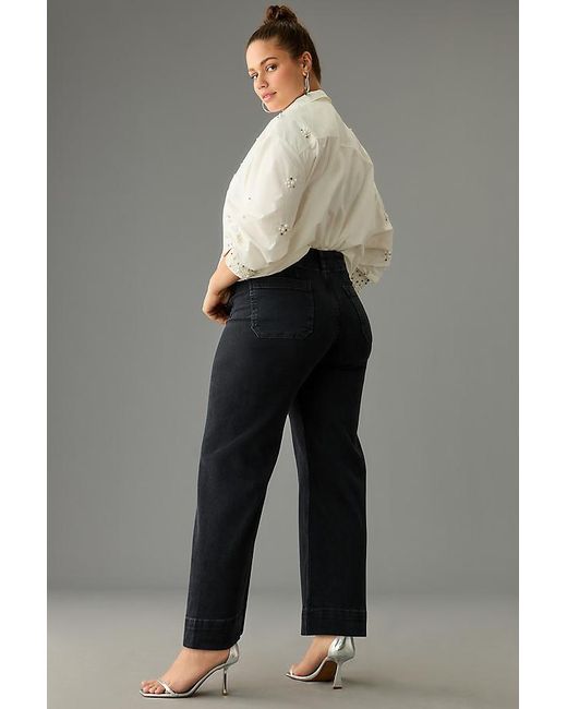 Maeve Gray The Colette Denim Cropped Wide-Leg Jeans By
