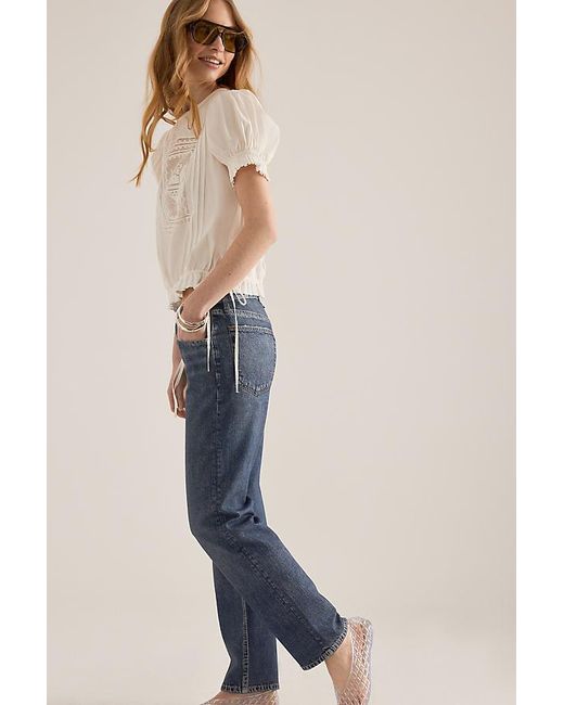 Rag & Bone Blue Miramar Ponte Harlow Mid-Rise Straight Jeans