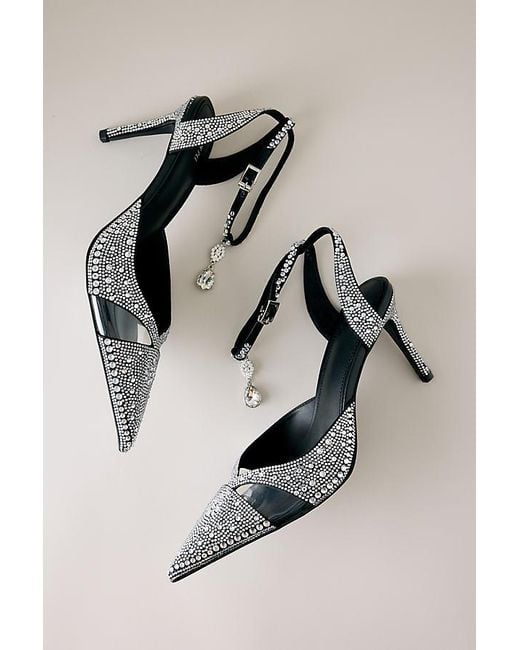 JW PEI Black Haidi Crystal Heels
