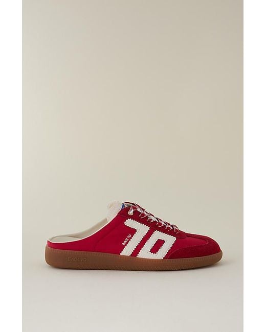 Back 70 Red Backless Mule Trainers