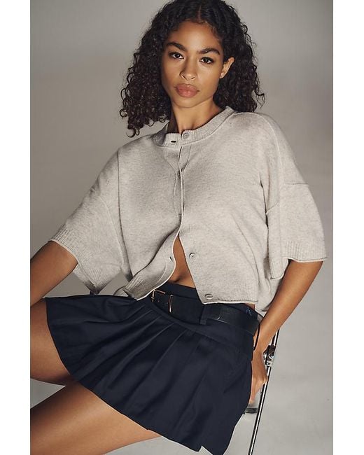 By Anthropologie Gray The Goldie Crew-Neck Cashmere Jumper: Cardigan Edition