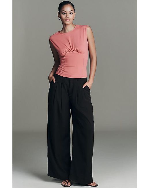 Maeve Pink Shirred Corset Top