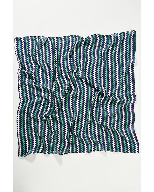 Celandine Blue Large Printed Silk Scarf