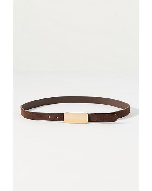 By Anthropologie Brown Rectangle Buckle Leather Belt