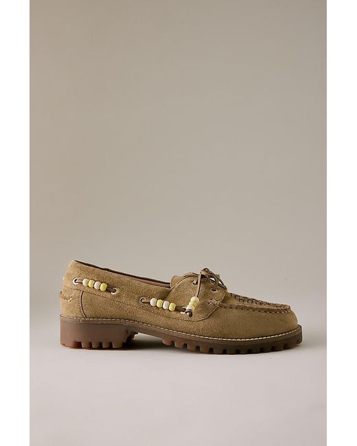 Bronx Natural Sienna Suede Boat Shoes