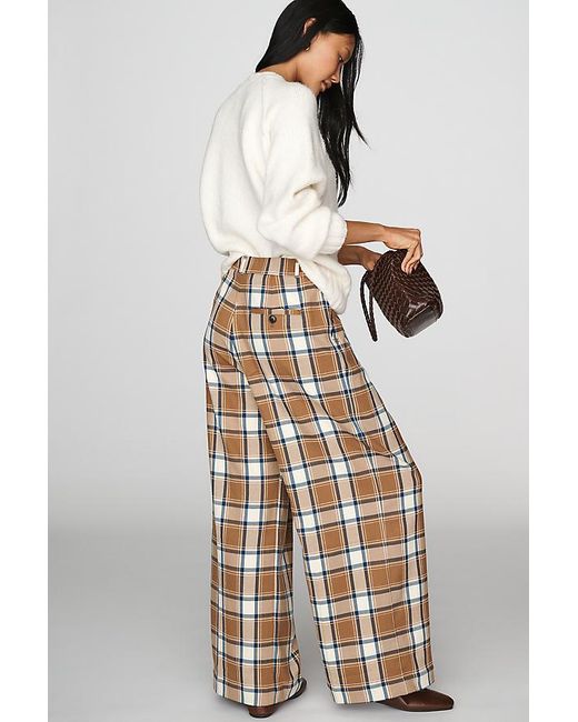 Maeve White Avery Wide-Leg Trousers