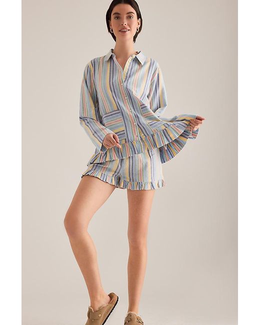 Damson Madder Gray Florie Frill Shorts
