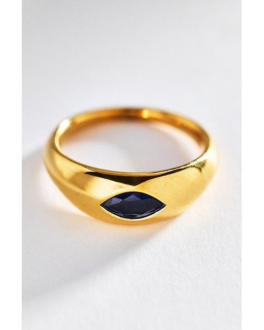 By Anthropologie Blue Crystal Marquise Ring