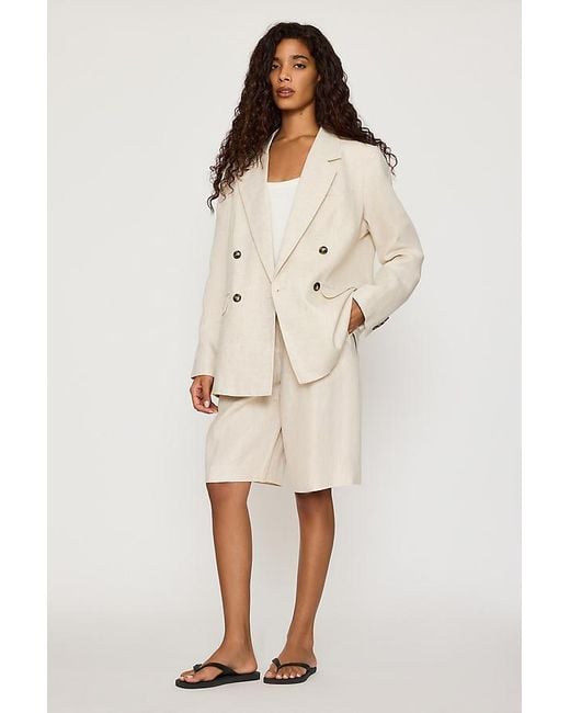 SELECTED Natural Elin Double-Breasted Linen Blazer