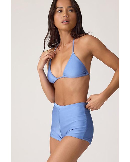 Faithfull The Brand Blue Rocio Boyshort Bikini Bottoms