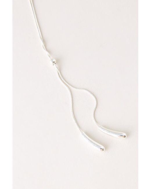 By Anthropologie Metallic Y-Shaped Pendant Necklace