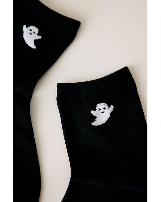 By Anthropologie Black Halloween Icon Knit Trouser Socks