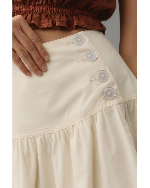 Maeve Natural Drop-waist Wrap Midi Skirt