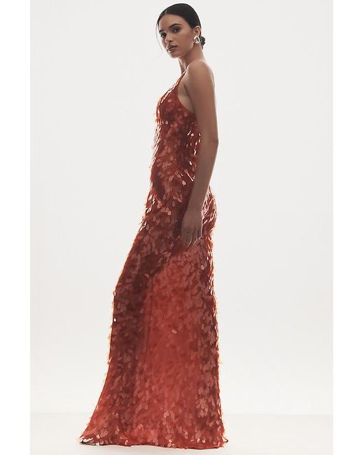 Misha Sapphire Sequin Plunge Maxi Gown in Red | Lyst UK Misha Sapphire Sequin Plunge Maxi Gown in Red | Lyst UK