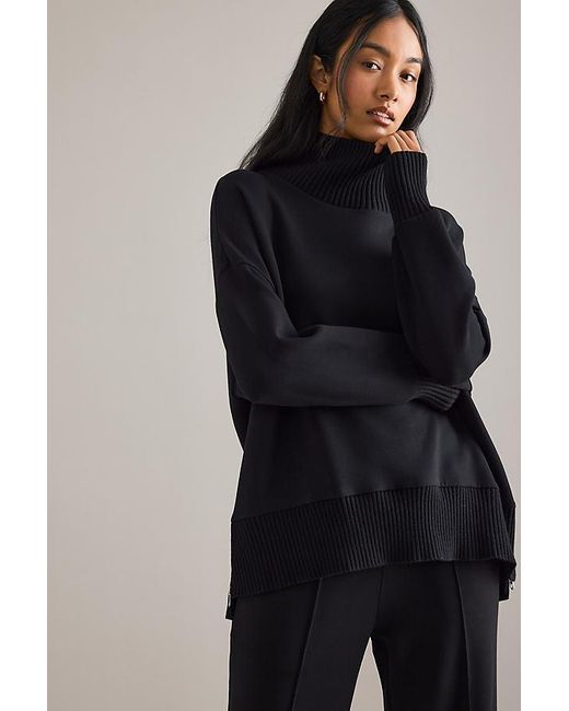 Varley Blue Barker High-Neck Sweatshirt